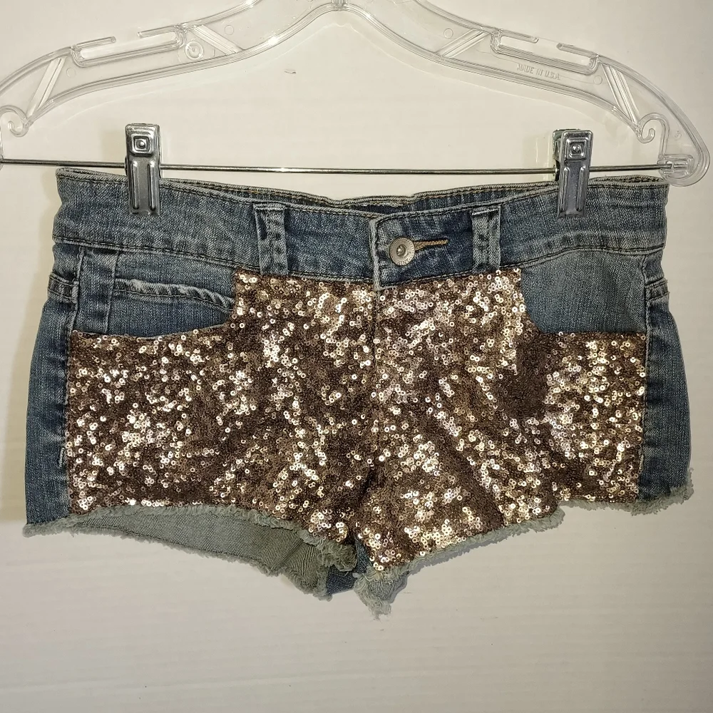 Justice bomber jacket size 12 and Hint gold sequined shorts set size 26